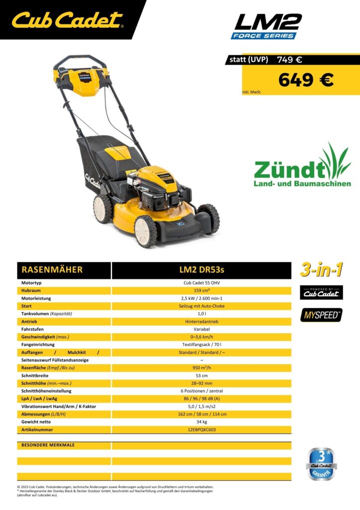 Angebot CubCadet LM2 DR53S
